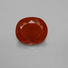 9,17 ctw natürlicher rötlich-orange Feueropal, Oval Schliff, Transparent