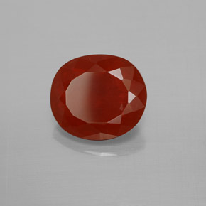 9,17 ctw natürlicher rötlich-orange Feueropal, Oval Schliff, Transparent