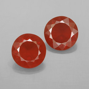  ct natürliche orangefarbener Feueropal-Edelsteine, Rundschliff, Transparent