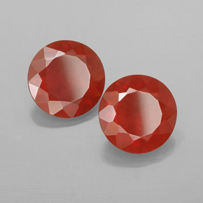  ct natürliche orangefarbener Feueropal-Edelsteine, Rundschliff, Transparent