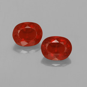  ct natürliche rötlich-orange Feueropal-Edelsteine, Oval Schliff, Transparent