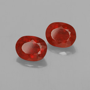  ct natürliche rötlich-orange Feueropal-Edelsteine, Oval Schliff, Transparent