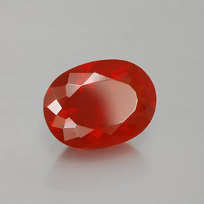 9,17 ctw natürlicher Rötlich orange Feueropal, Oval Schliff, Transparent
