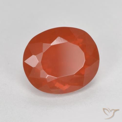 9,17 ctw natürlicher orange-rot Feueropal, Oval, Transparent