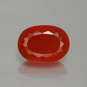 9,17 ctw natürlicher rötlich-orange Feueropal, Oval Schliff, Transparent