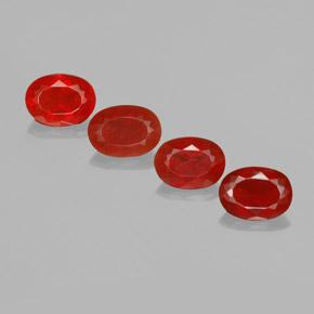 3,82 ct natürliche roter Feueropal-Edelsteine, Oval Schliff, Transparent