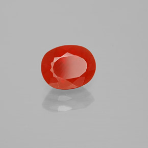 1,10 ctw natürlicher orangefarbener Feueropal, Oval Schliff, Transparent