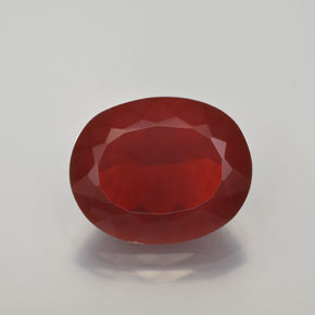9,17 ctw natürlicher orange-rot Feueropal, Oval Schliff, Transparent