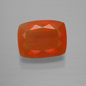 3,70 ctw natürlicher orangefarbener Feueropal, Kissenschliff, Transparent