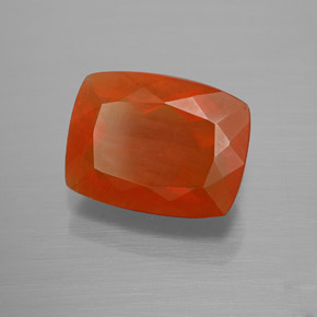 3,70 ctw natürlicher orangefarbener Feueropal, Kissenschliff, Transparent