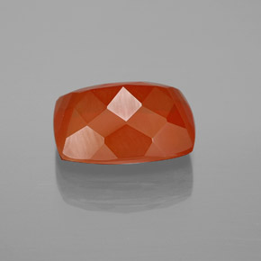 3,70 ctw natürlicher orangefarbener Feueropal, Kissenschliff, Transparent
