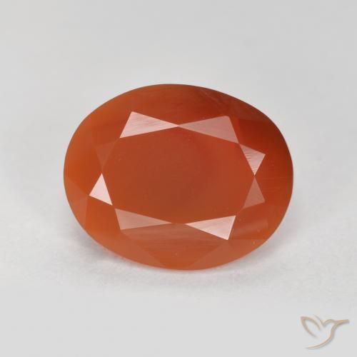 1.74ct Natürlicher Hellrot Feueropal, Oval, Lichtdurchlässig