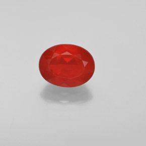 1,47 ctw natürlicher orangefarbener Feueropal, Oval Schliff, Transparent