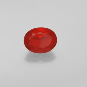 1,47 ctw natürlicher orangefarbener Feueropal, Oval Schliff, Transparent