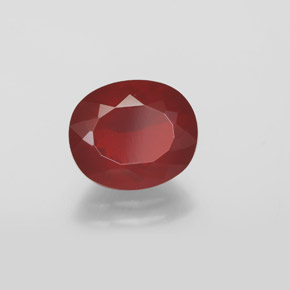 1,95 ctw natürlicher roter Feueropal, Transparent, Transparent / Lichtdurchlässig