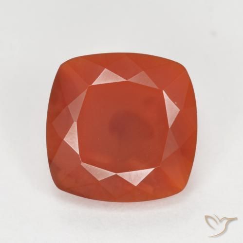 1.68ct Natürlicher Hellorange Rot Feueropal, Kissen, Transparent / Lichtdurchlässig
