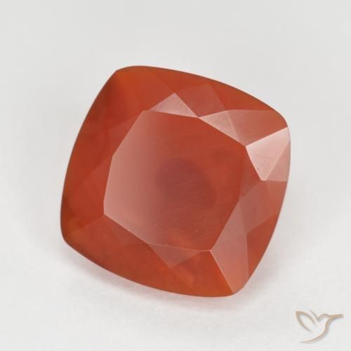 9,17 ctw natürlicher Hellorange Rot Feueropal, Kissen, Transparent / Lichtdurchlässig