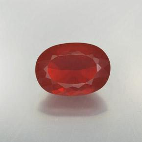 9,17 ctw natürlicher rötlich-orange Feueropal, Oval Schliff, Transparent