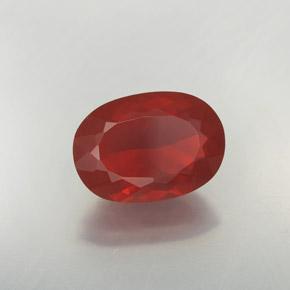 9,17 ctw natürlicher rötlich-orange Feueropal, Oval Schliff, Transparent