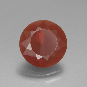 2,11 ctw natürlicher orangefarbener Feueropal, Rundschliff, Transparent