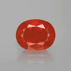9,17 ctw natürlicher rötlich-orange Feueropal, Oval Schliff, Transparent