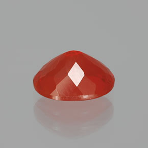 9,17 ctw natürlicher rötlich-orange Feueropal, Oval Schliff, Transparent