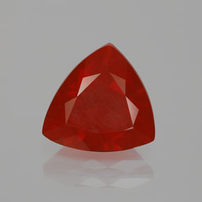2,46 ctw natürlicher roter Feueropal, Trillion, Transparent