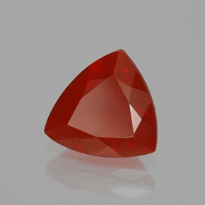 2,46 ctw natürlicher roter Feueropal, Trillion, Transparent