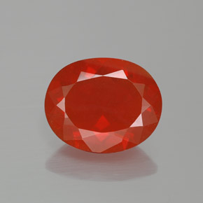9,17 ctw natürlicher rötlich-orange Feueropal, Oval Schliff, Transparent
