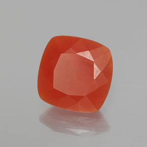 2,63 ctw natürlicher orangefarbener Feueropal, Kissenschliff, Lichtdurchlässig
