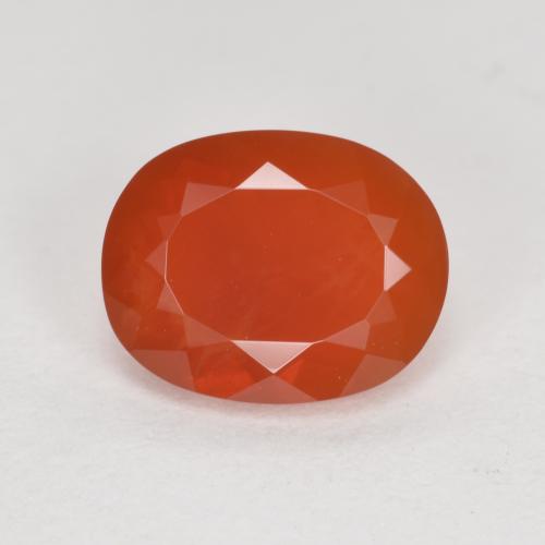 9,17 ctw natürlicher orange-rot Feueropal, Oval Schliff, Transparent