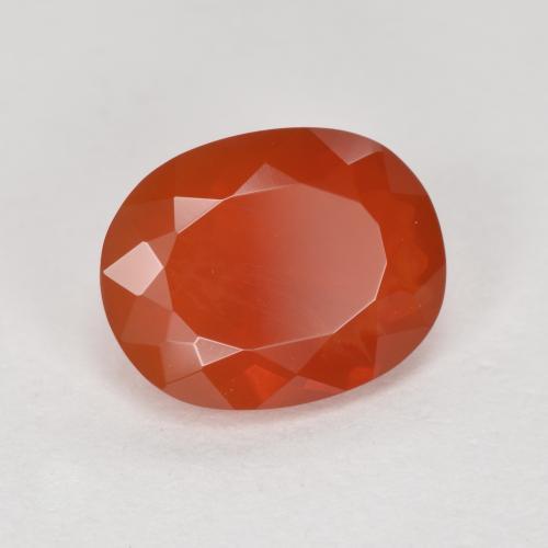 9,17 ctw natürlicher orange-rot Feueropal, Oval Schliff, Transparent
