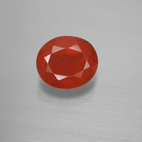 2,24 ctw natürlicher orangefarbener Feueropal, Oval Schliff, Transparent
