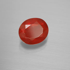 2,24 ctw natürlicher orangefarbener Feueropal, Oval Schliff, Transparent