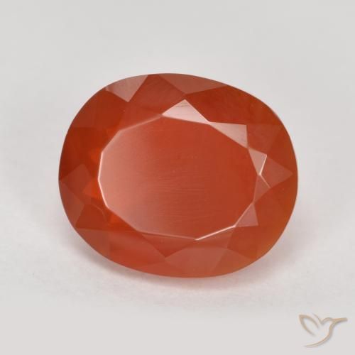 9,17 ctw natürlicher orange-rot Feueropal, Oval, Transparent