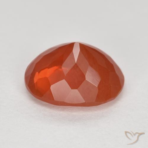 9,17 ctw natürlicher orange-rot Feueropal, Oval, Transparent