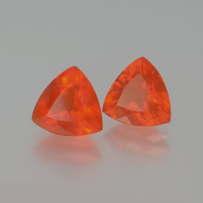  ct natürliche orangefarbener Feueropal-Edelsteine, Trillion, Transparent