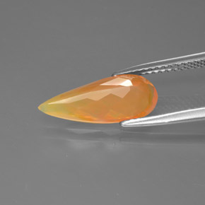1,64 ctw natürlicher orangefarbener Feueropal, Birnenform, Transparent