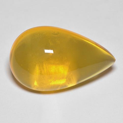 9,17 ctw natürlicher Gold-Orange Feueropal, Birnenform, Transparent
