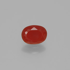0,49 ctw natürlicher orangefarbener Feueropal, Oval Schliff, Transparent