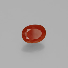0,49 ctw natürlicher orangefarbener Feueropal, Oval Schliff, Transparent
