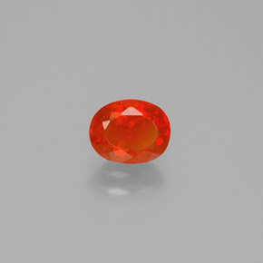 9,17 ctw natürlicher rötlich-orange Feueropal, Oval Schliff, Transparent