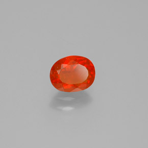 9,17 ctw natürlicher rötlich-orange Feueropal, Oval Schliff, Transparent