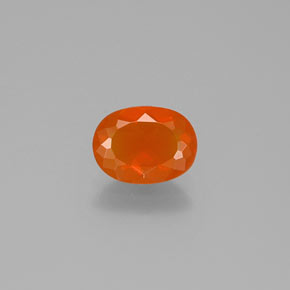 0,75 ctw natürlicher Orange Feueropal, Oval Schliff, Transparent