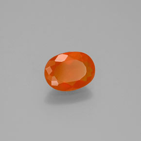 0,75 ctw natürlicher Orange Feueropal, Oval Schliff, Transparent