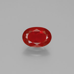 0,89 ctw natürlicher orangefarbener Feueropal, Oval Schliff, Transparent