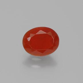 0,64 ctw natürlicher roter Feueropal, Oval Schliff, Transparent