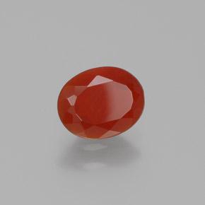 0,64 ctw natürlicher roter Feueropal, Oval Schliff, Transparent