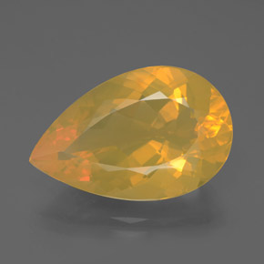 10,72 ctw natürlicher gelber Feueropal, Birnenform, Transparent