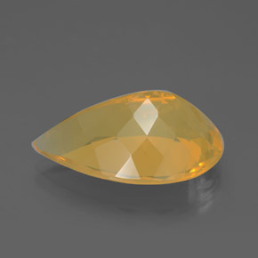 10,72 ctw natürlicher gelber Feueropal, Birnenform, Transparent